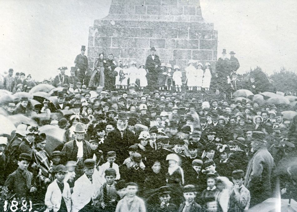 Knill Ceremony at Steeple Monument on Worvas Hill in 1881