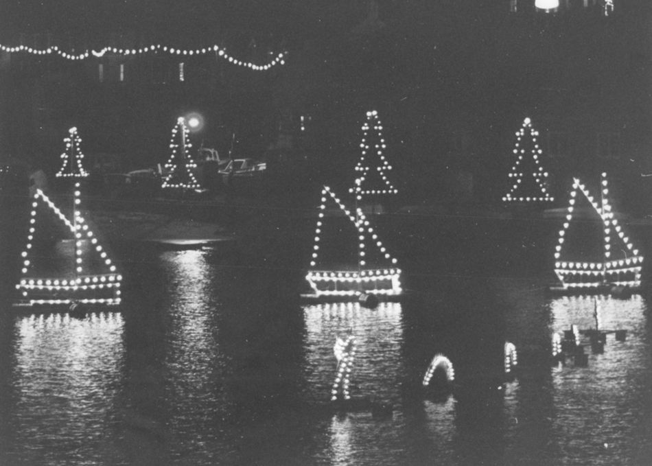 Mousehole Christmas lights in the 1980s