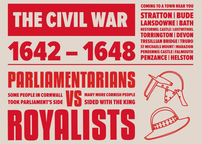 Typographic Illustration about the Civil War of 1642-1651