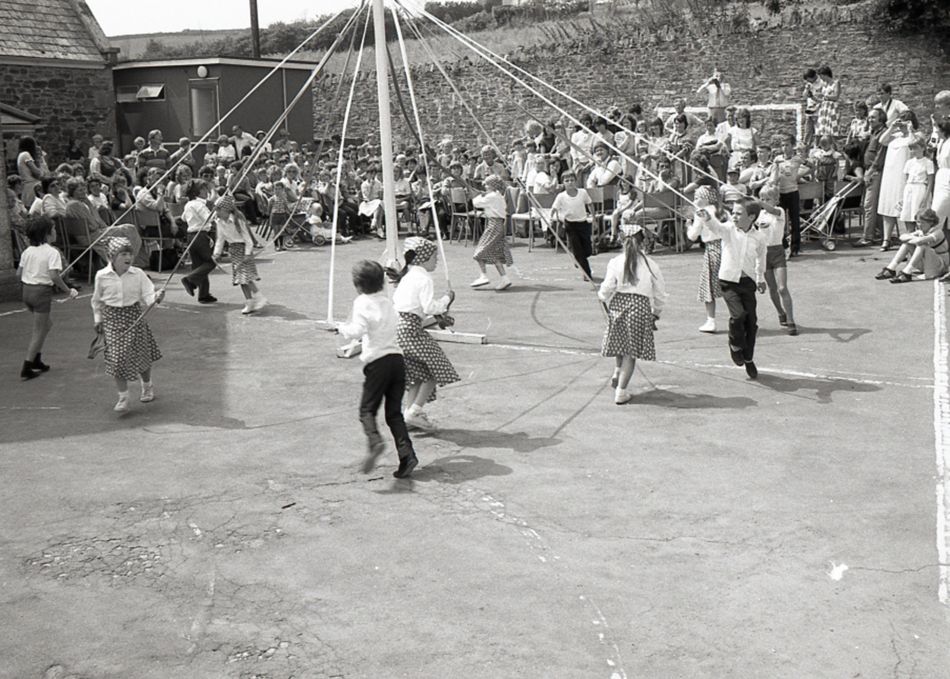 Maypole dancing in Lostwithiel in 1983