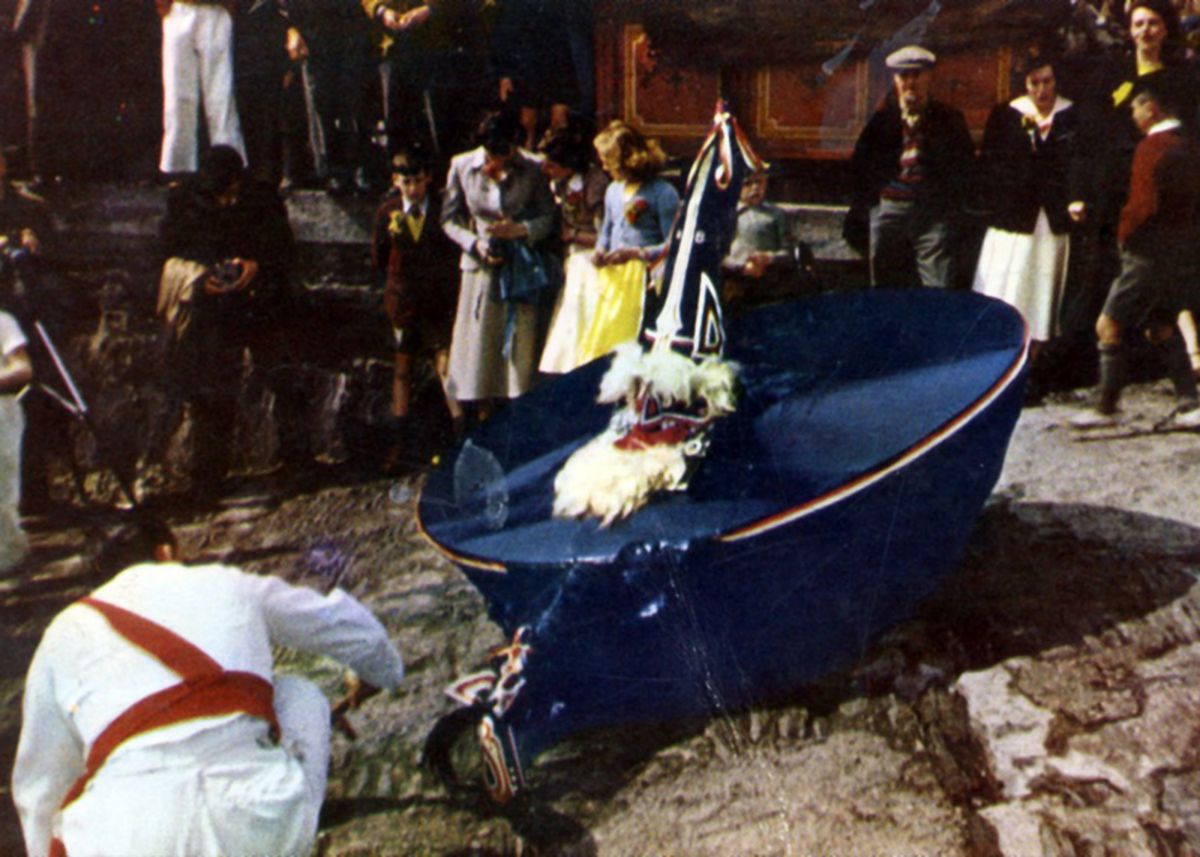 Padstow Obby Oss celebrations in 1962