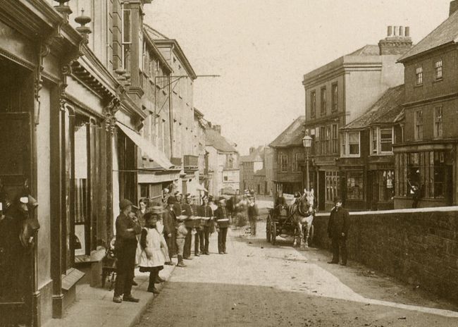 Penryn's Lower Street, looking towards Falmouth