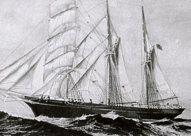 Illustration of the Empress of China, an emigrant ship built in Padstow, Cornwall