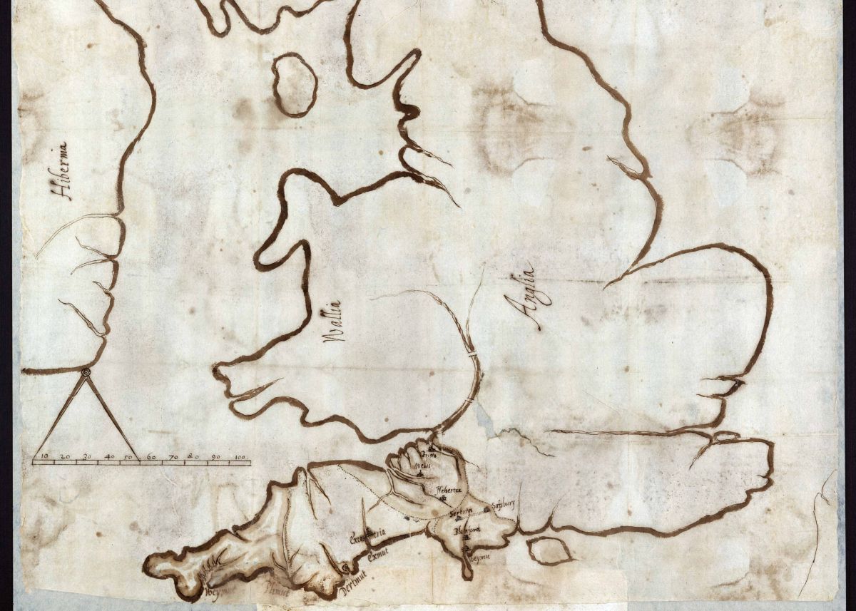 Map of Devon and Cornwall sent to encourage Spanish invasion