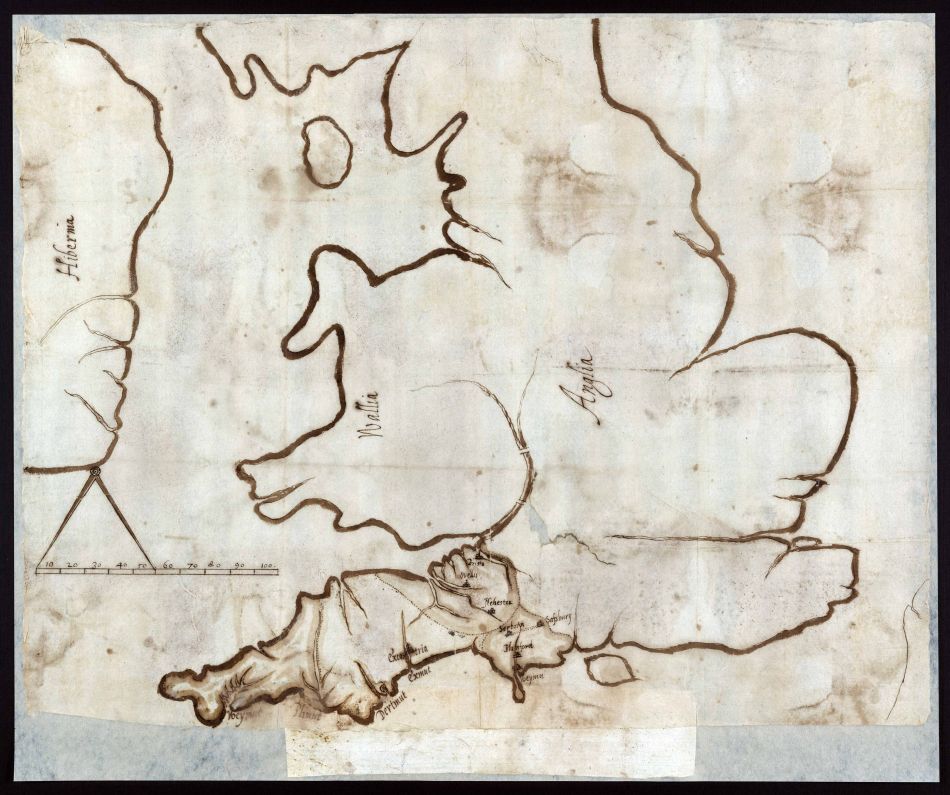 Map of Devon and Cornwall sent to encourage Spanish invasion